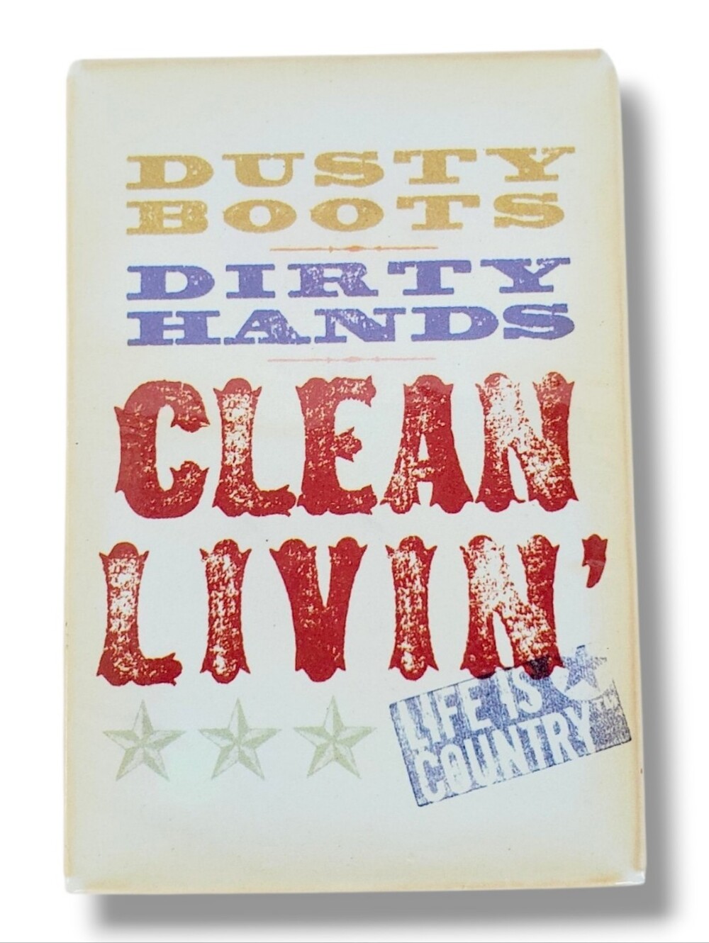 LEANIN TREE "Dusty Boots - Clean Livin' - Country Life" ~ Fridge Magnet #67044~